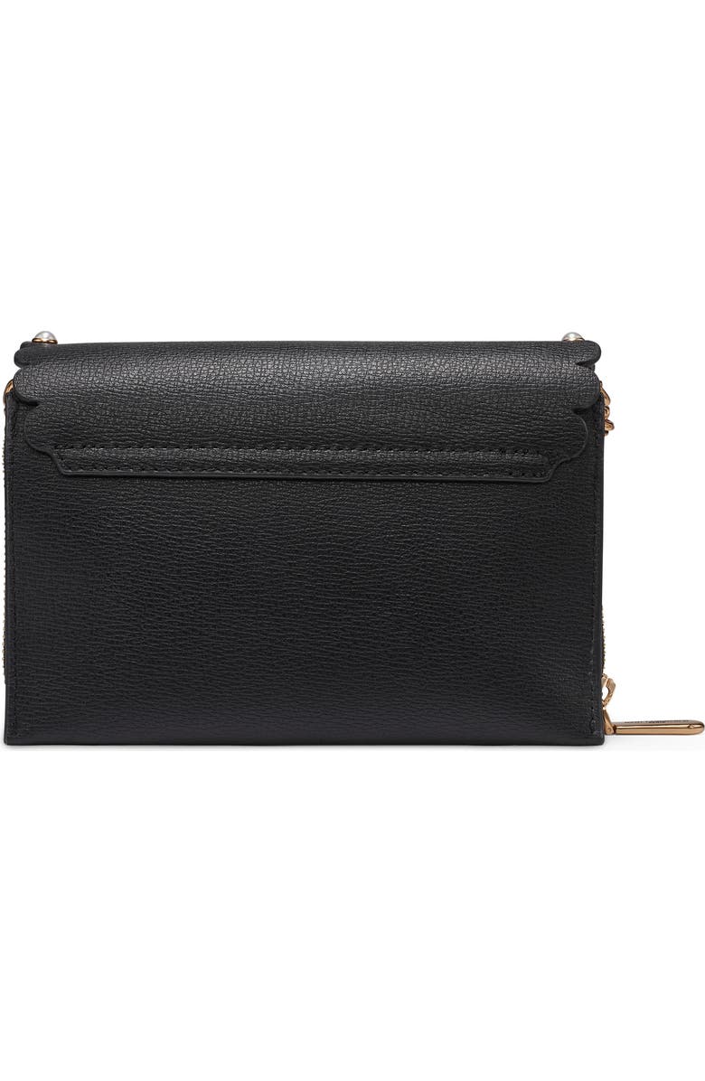 KARL LAGERFELD PARIS Lourdes Leather Crossbody, Alternate, color, Black/ Gold