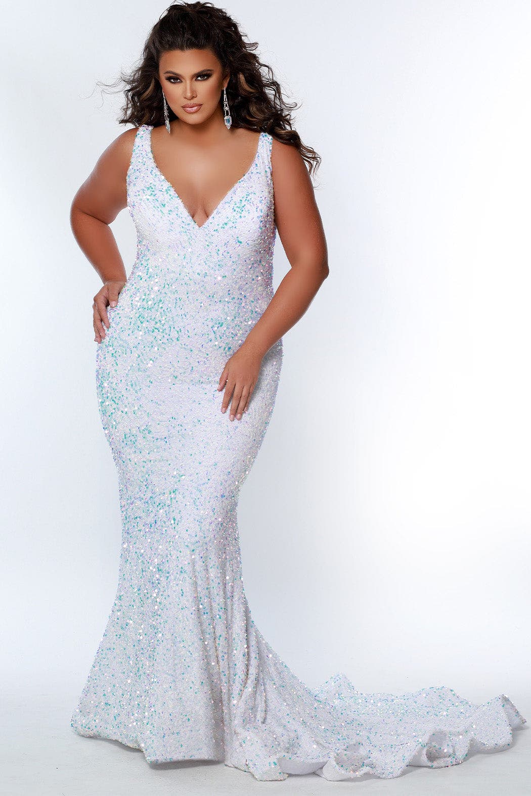 plus size black and white formal gowns