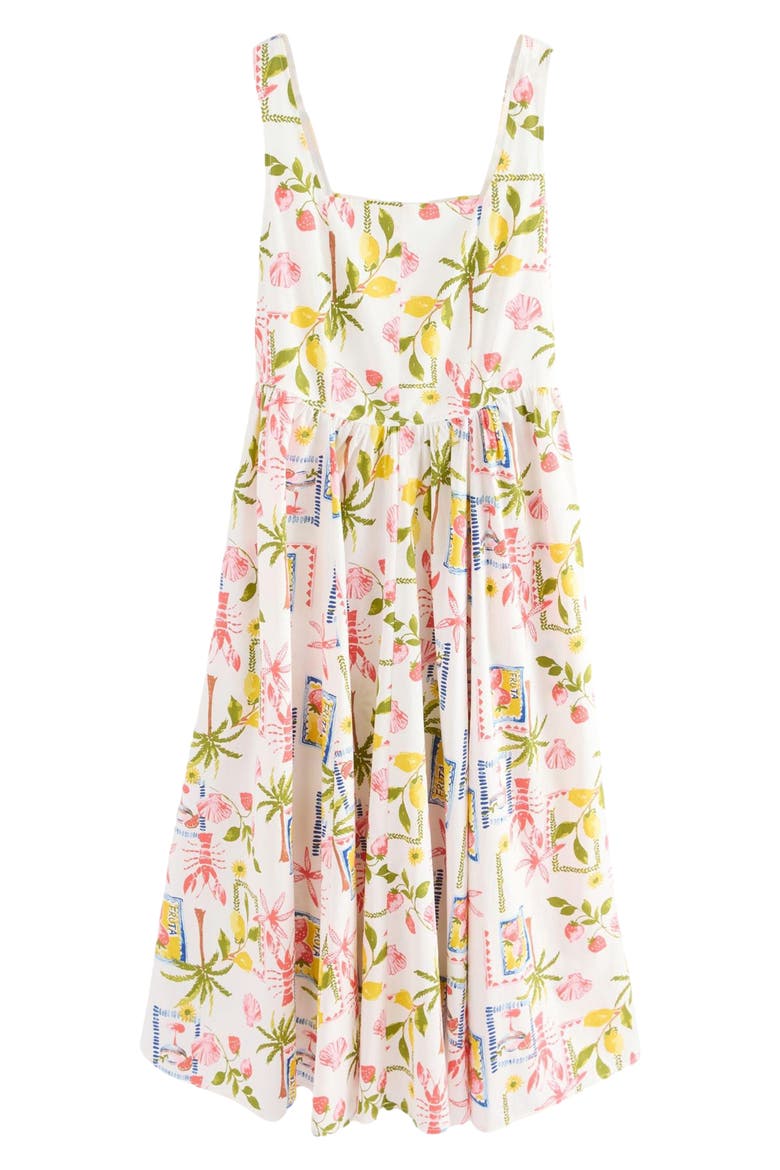 Allover Print Midi Sundress, Alternate, color, WHITE