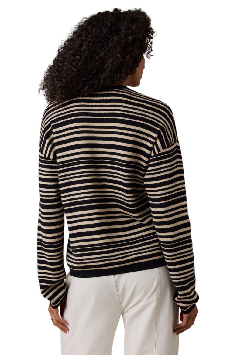 Throwback Studio Stripe Cotton & Cashmere Sweater, Alternate, color, COASTAL COAL STRIPE