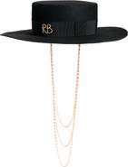 Ruslan Baginskiy Monogram Logo Wool Boater Hat