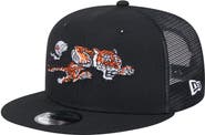 New Era Men's New Era Black Cincinnati Bengals Throwback Main Trucker 9FIFTY Snapback Hat