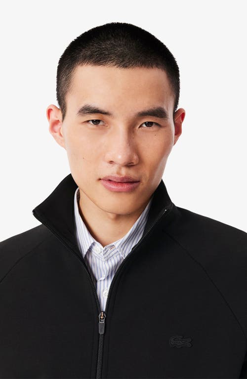 Lacoste Classic Fit Fleece Zip Sweatshirt In Black