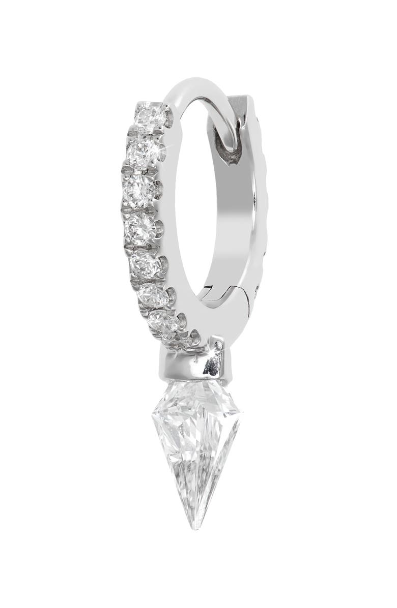 MARIA TASH Silhouette Diamond Short Spike Eternity Single Hoop Earring, Main, color, 