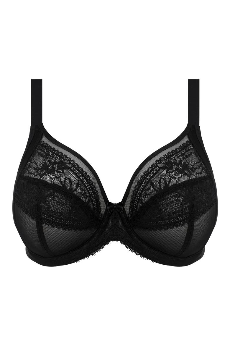 Kendra Underwire Plunge Bra, Alternate, color, BLACK