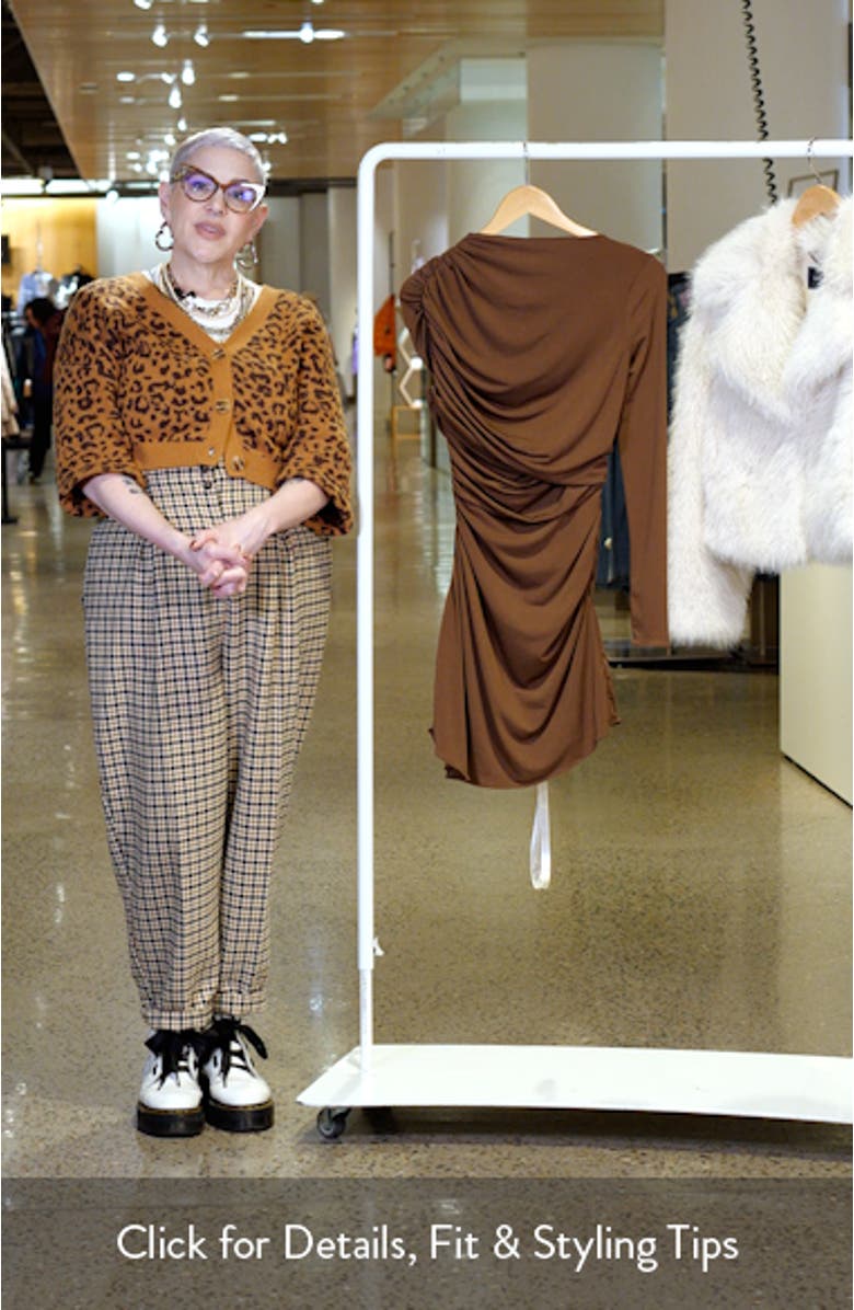 Gathered Draped Jersey Minidress, sales video thumbnail