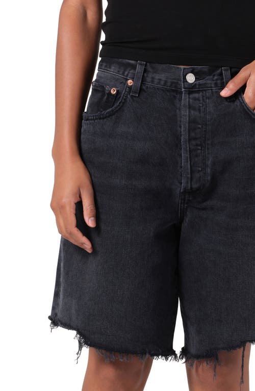 Agolde Indra Distressed Denim Shorts In Bounce