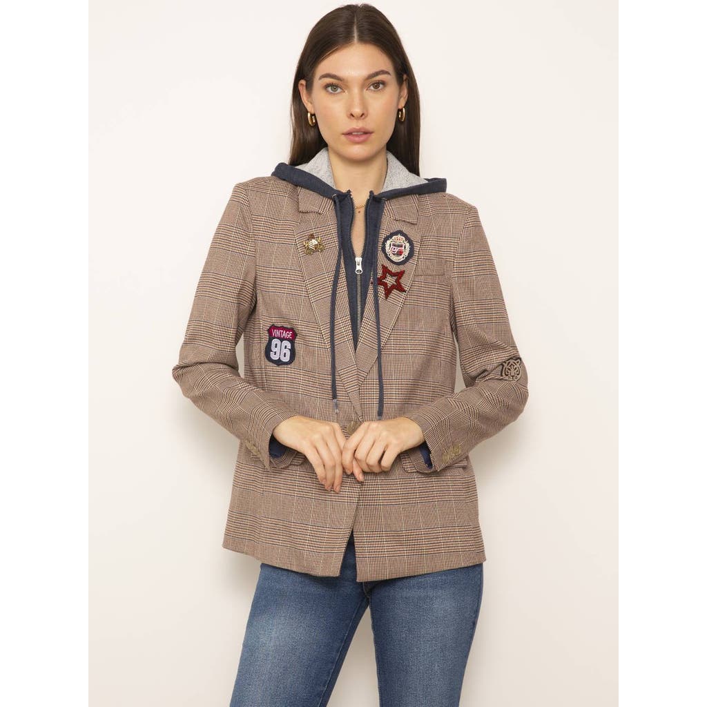 Central Park West Amari Plaid Dickie Blazer In Plaid
