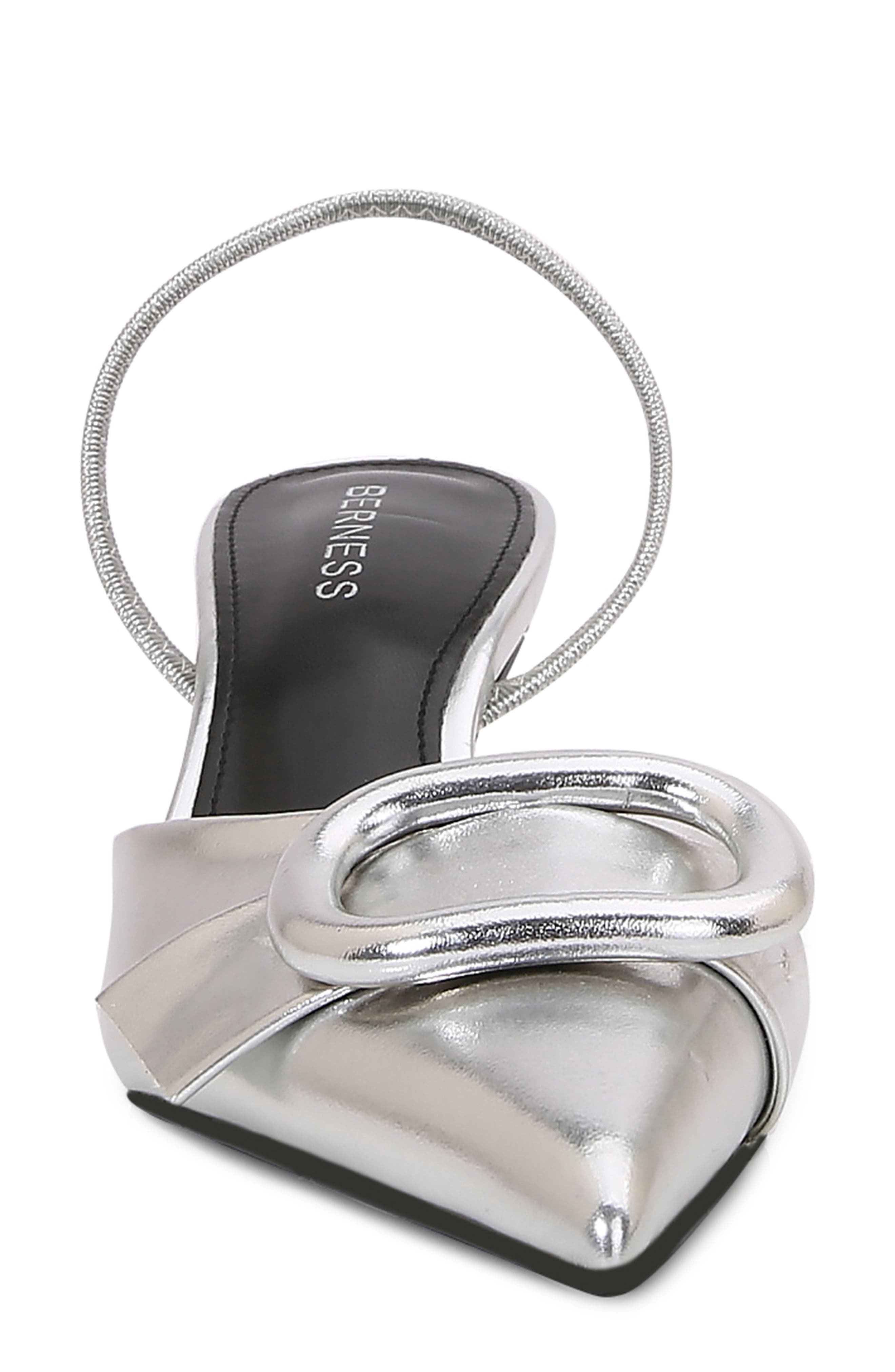 Chiara Buckle Slingback Pump, Alternate, color, SILVER
