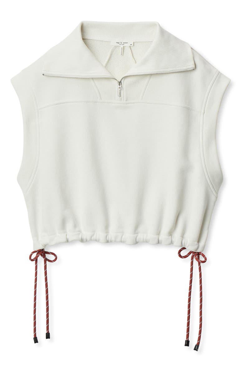 rag & bone Vintage Terry Half Zip Muscle Sweatshirt, Alternate, color, Cream