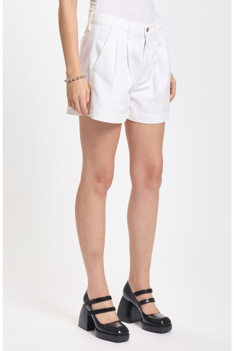 Coronado Pleated Denim Shorts, Alternate, color, LAMB