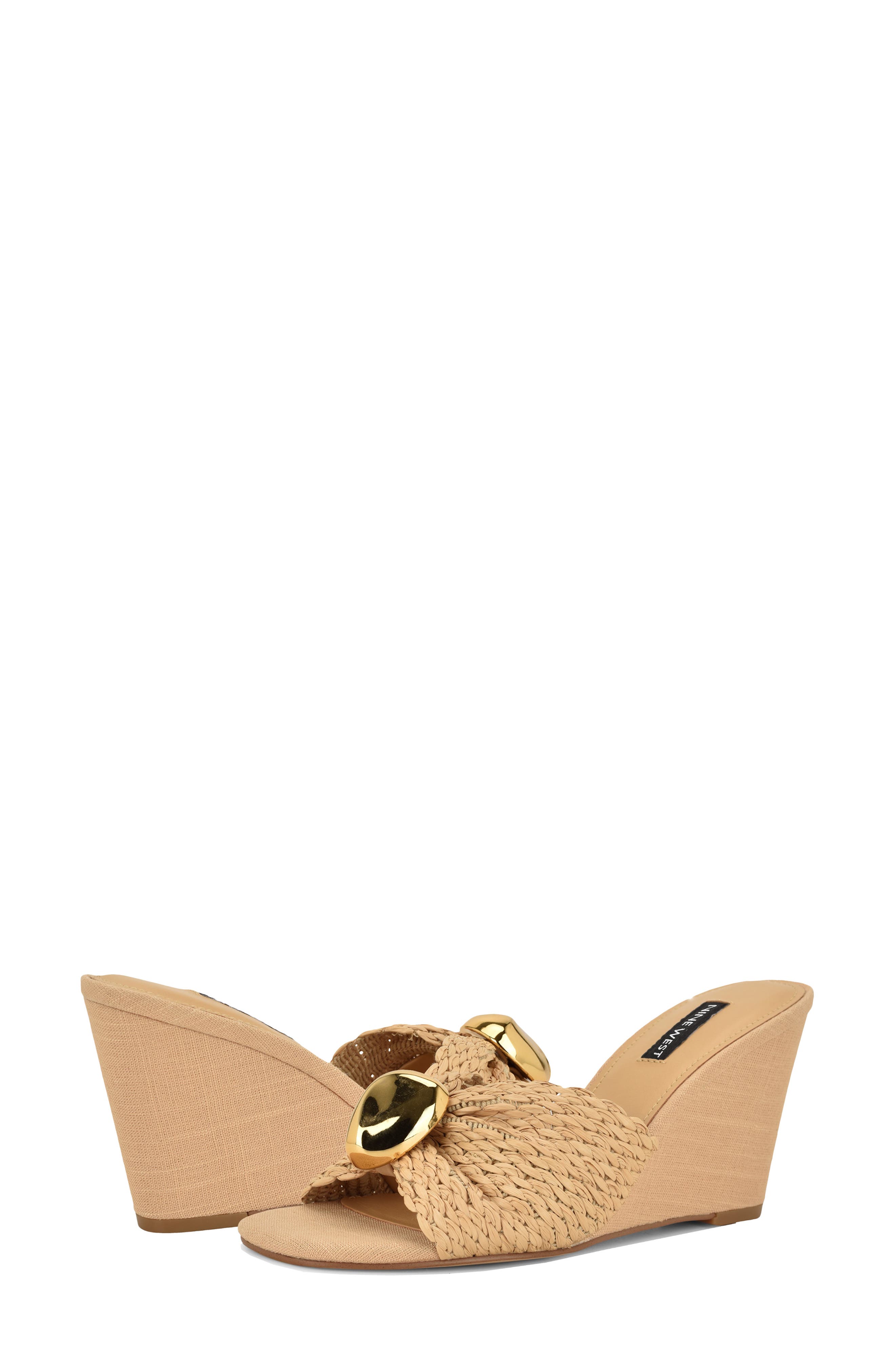 Nine West Nessla Wedge Sandal, Alternate, color, Light Natural