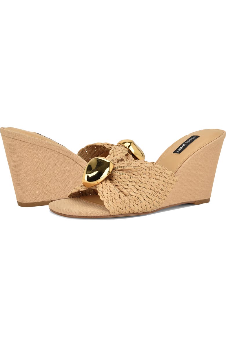 Nine West Nessla Wedge Sandal, Alternate, color, Light Natural