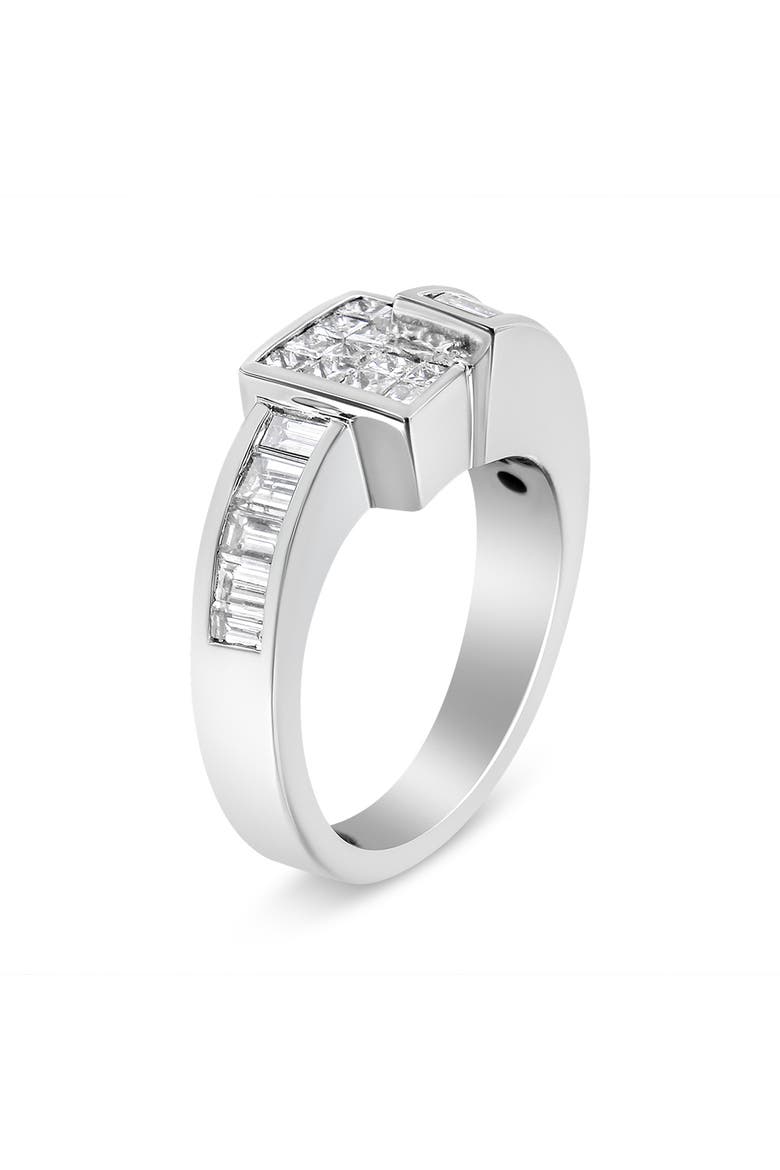 14K White Gold 1 1/2 Cttw Diamond Geometric Bypass Ring Band, Alternate, color, White