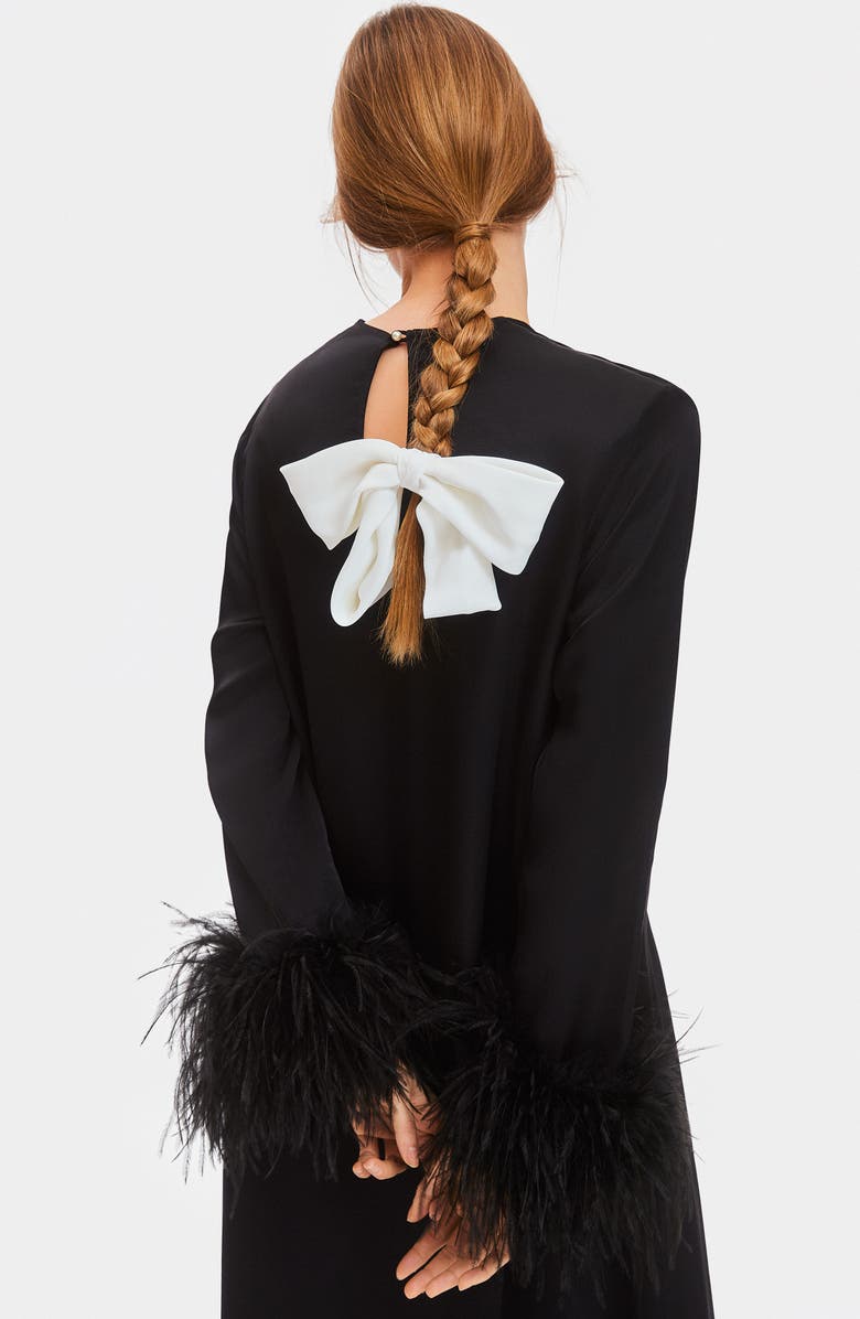 Sleeper Suxi Feather Trim Maxi Nightgown, Alternate, color, 