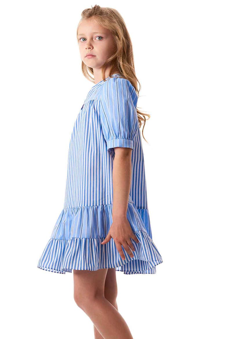 Kids' Striped Cotton Dress, Alternate, color, BLUE MULTI