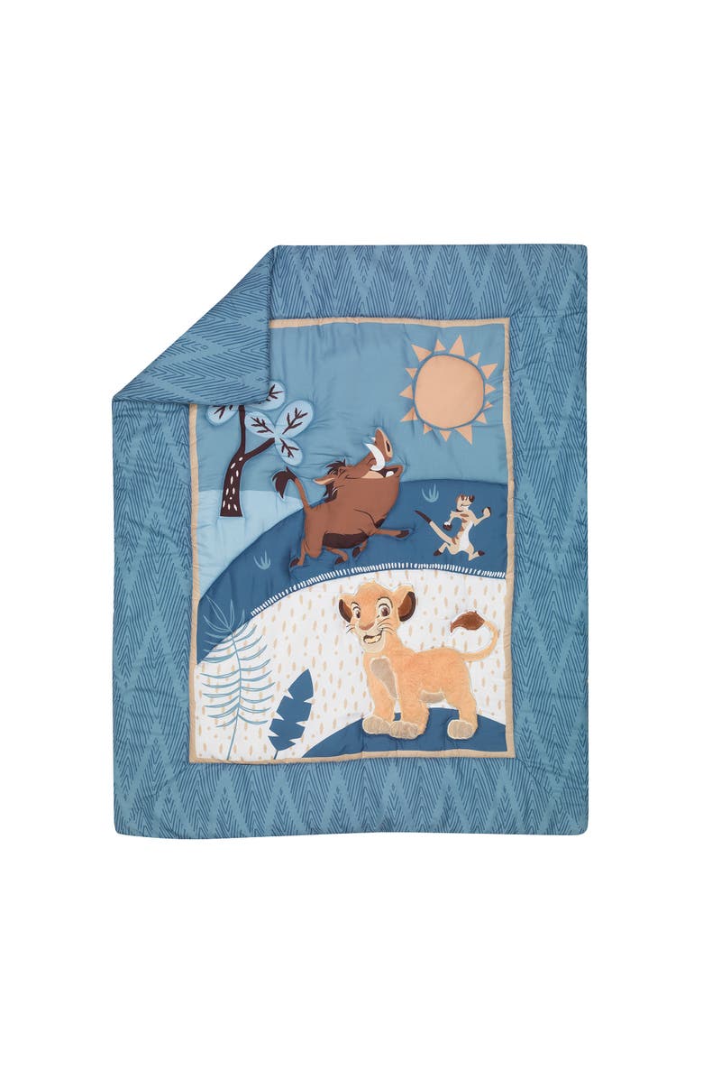 Lambs & Ivy Disney Baby Lion King Adventure 3-Piece Crib Bedding Set, Alternate, color, Blue