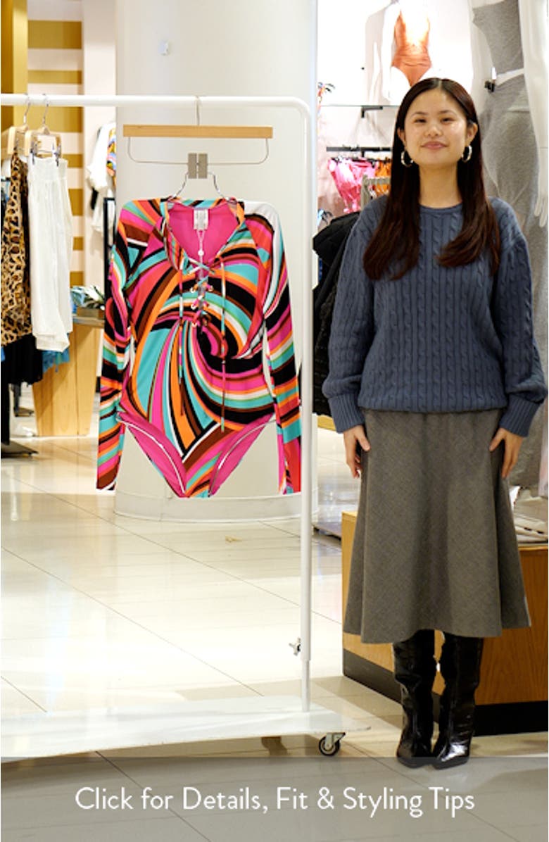 Lace-Up Long Sleeve One-Piece Swimsuit, sales video thumbnail