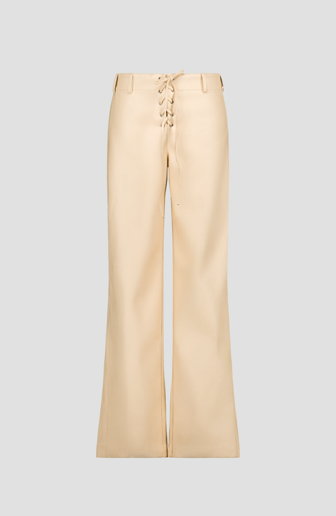 Gia Lace Up Faux Leather Trousers