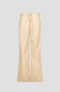 SAEMDI Gia Lace Up Faux Leather Trousers