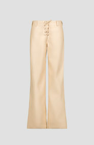 SAEMDI Gia Lace Up Faux Leather Trousers