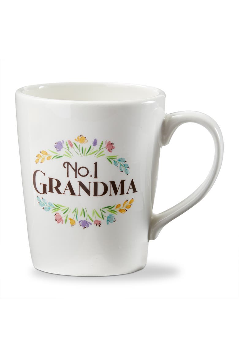 No 1 Grandma Earthenware Mug Multi 18 oz 4 x 4 x 4.76 in, Main, color, White