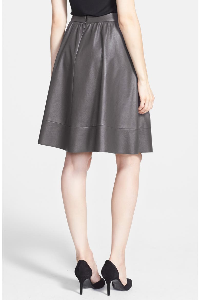 Faux Leather A-Line Skirt, Alternate, color, GREY