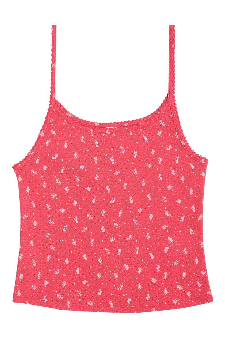 Jolie Scallop Trim Cotton Pointelle Crop Tank, Alternate, color, BANDANA HONEYCOMB