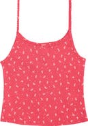 Re/Done Jolie Scallop Trim Cotton Pointelle Crop Tank