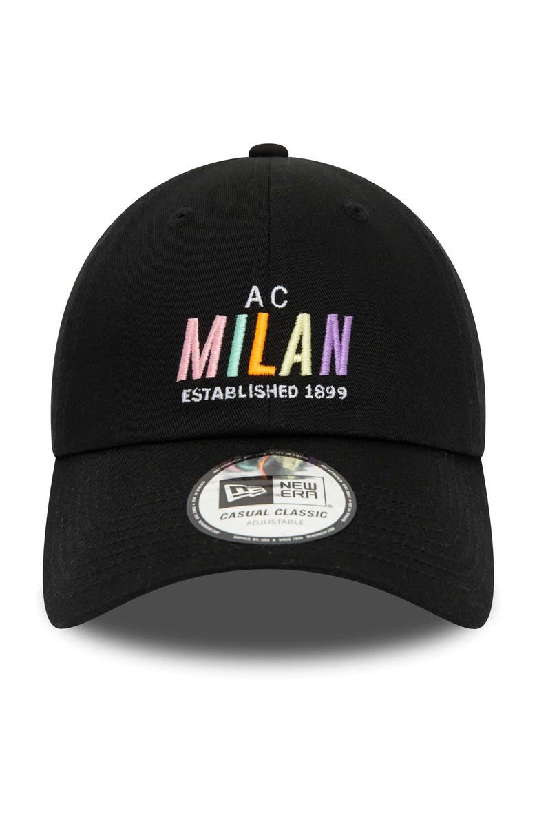 New Era Men's New Era Black AC Milan Wordmark 9TWENTY Adjustable Hat, Alternate, color,