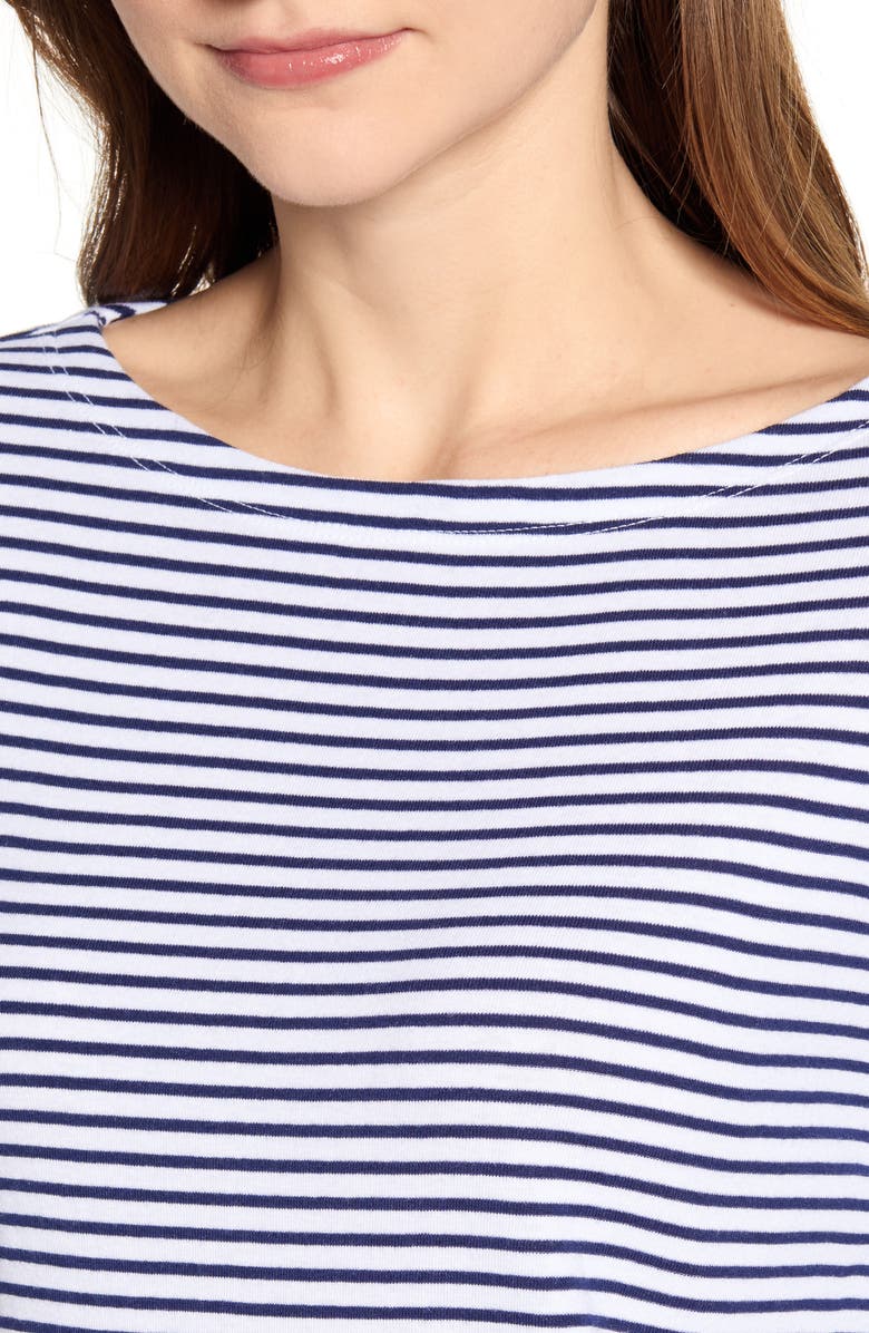 vineyard vines Stripe Simple Boatneck Cotton Blend Top, Alternate, color,