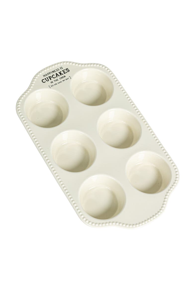 Storied Home Cupcake Bliss Stoneware Muffin Pan, Main, color, 