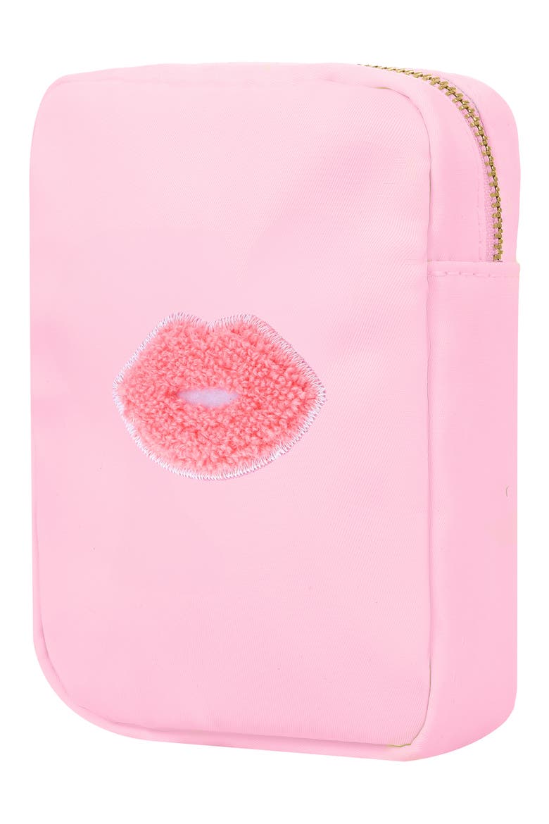Mini Kiss Cosmetics Bag, Alternate, color, BABY PINK