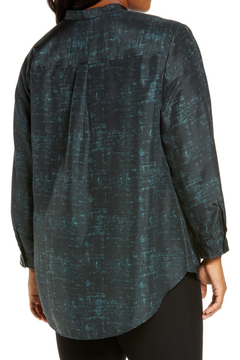Silk Mandarin Collar Shirt, Alternate, color, FONGT
