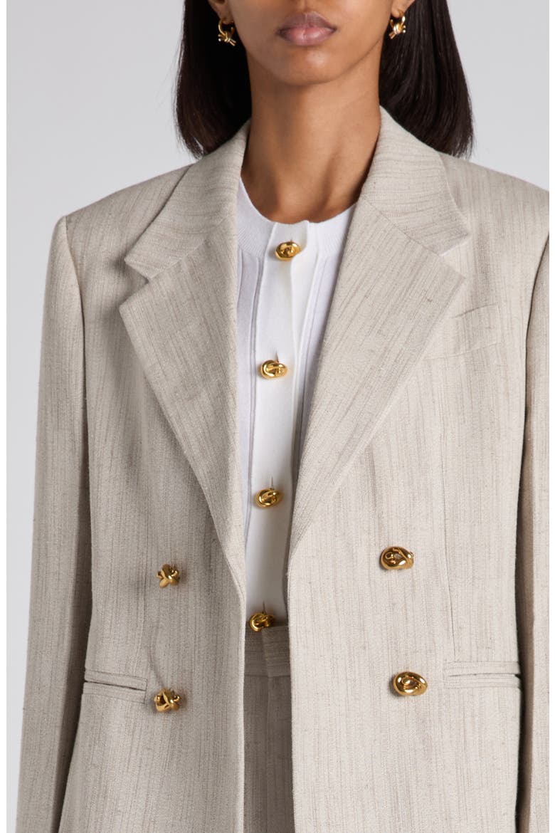 Knot Button Textured Blazer, Alternate, color, 2674 GREY PUTTY