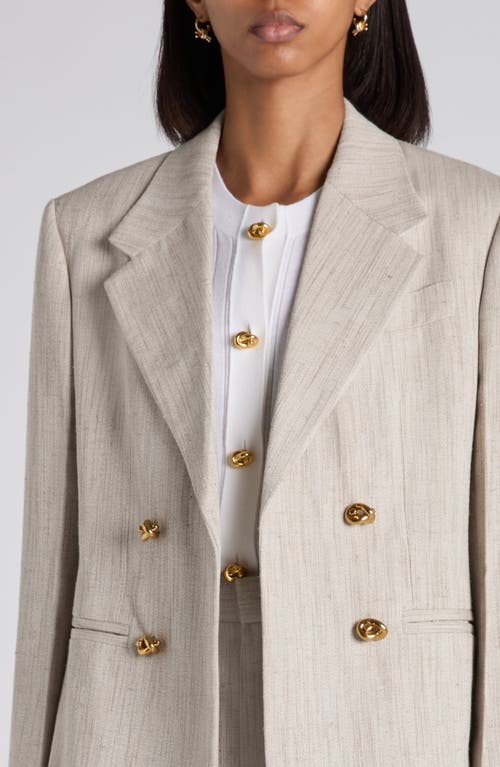 Bottega Veneta Knot Button Textured Blazer In Neutral