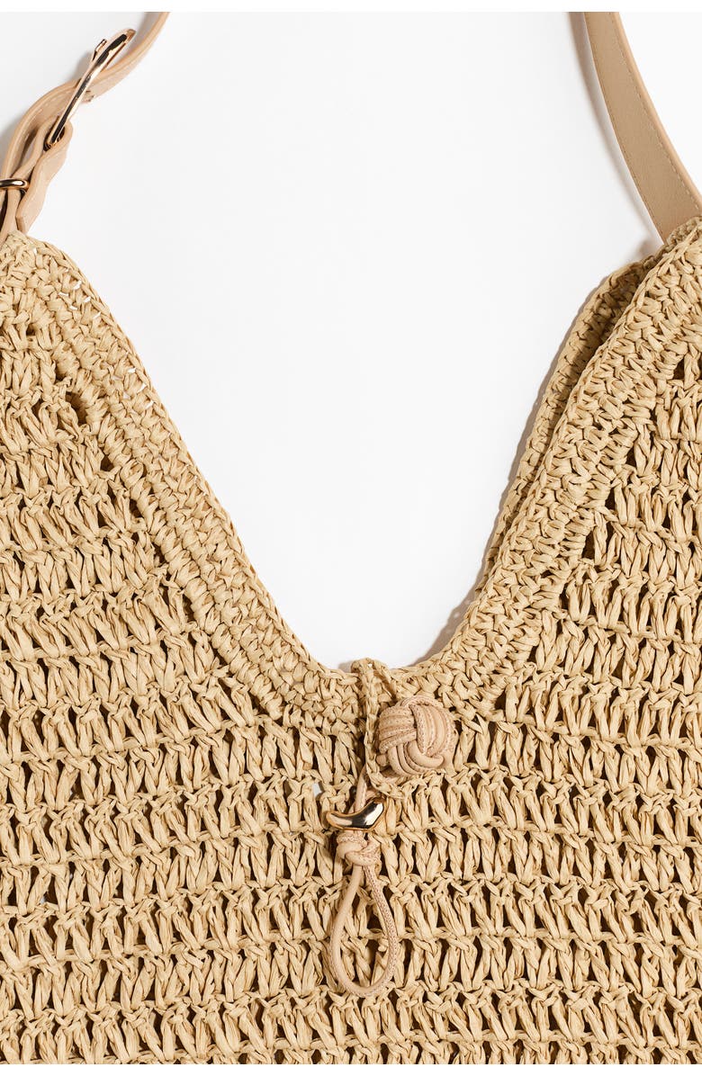 H&M Straw Shoulder Bag, Alternate, color, Beige