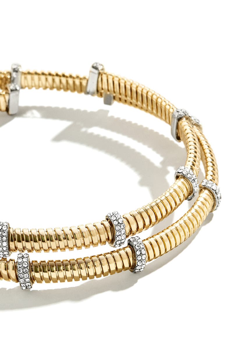 BaubleBar Pavé Coil Bracelet, Alternate, color, Gold/Clear