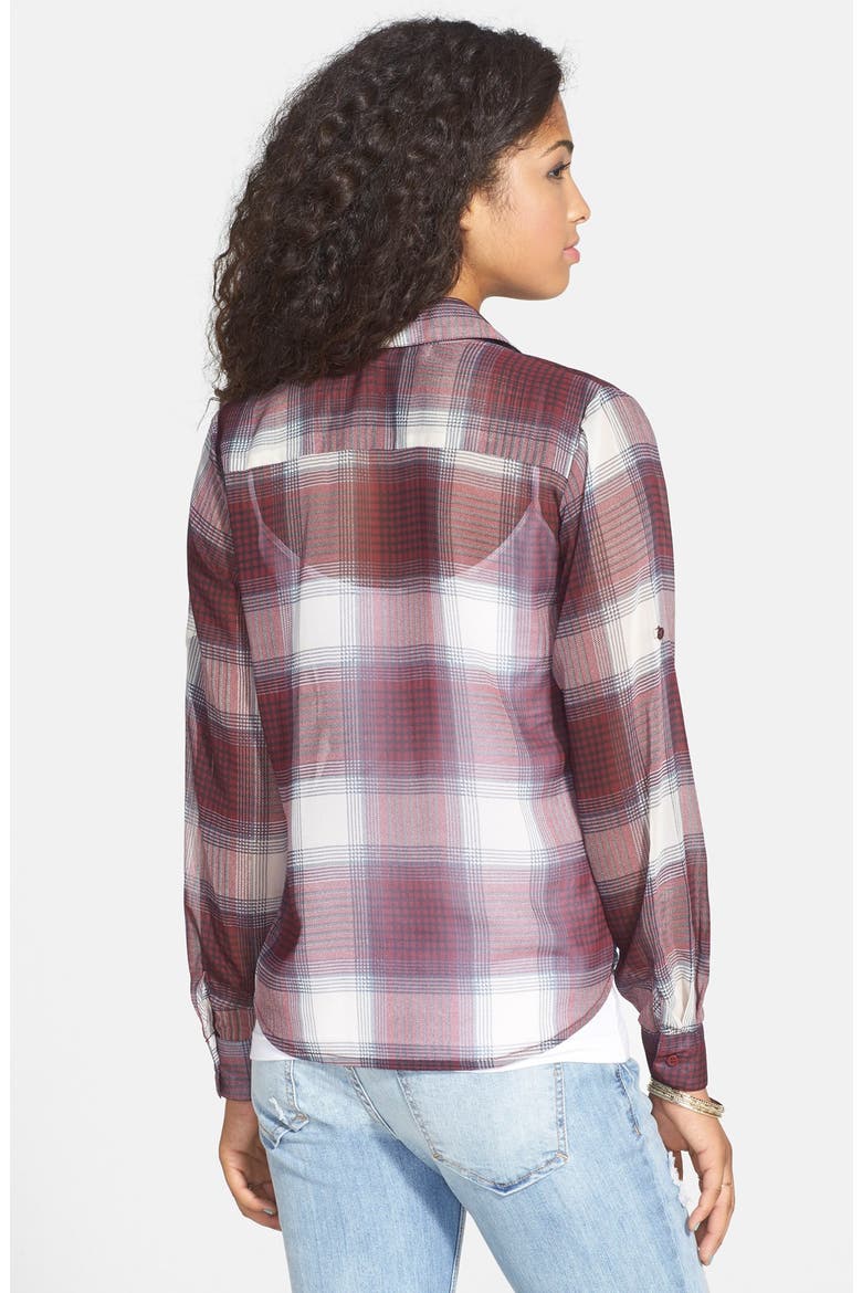 Plaid Shirt, Alternate, color, CREAM/ BLACK/ BURGUNDY