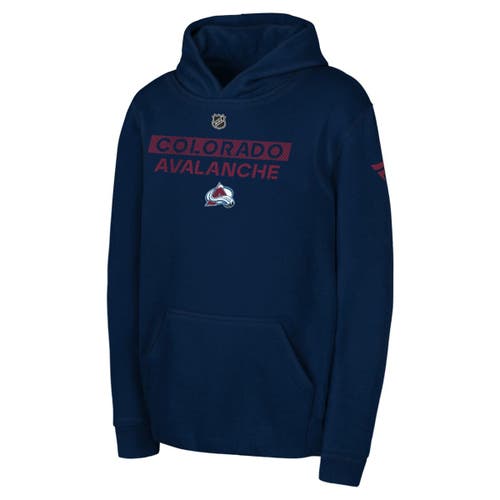Outerstuff Kids'  Youth Navy Colorado Avalanche Authentic Pro Wordmark Fleece Pullover Hoodie In Blue