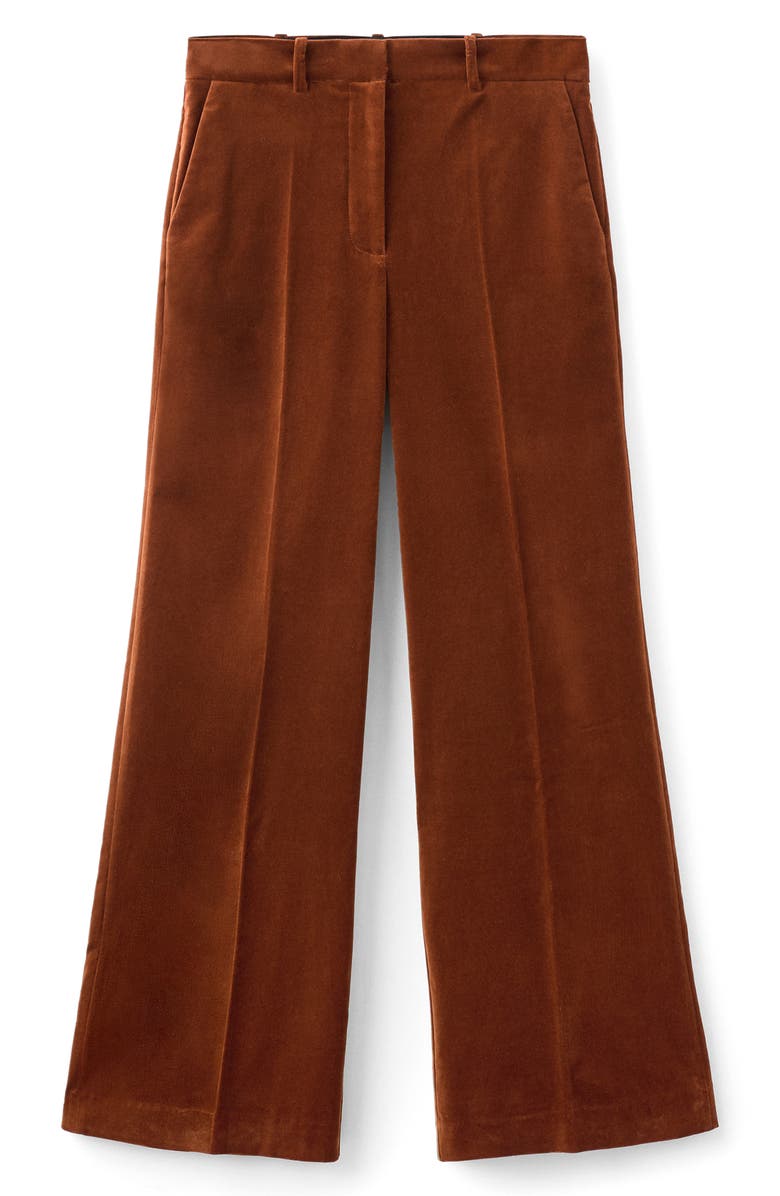 MANGO Velvet Straight Leg Pants, Alternate, color, Burnt Orange
