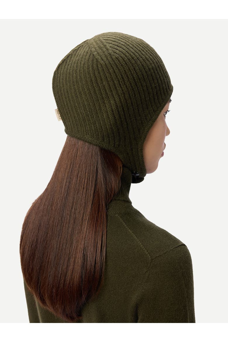 Knitted Aviator Cap, Alternate, color, avocado