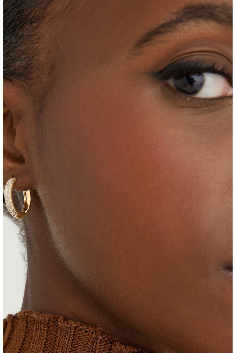 Bold Pavé Diamond Medium Hoops, Alternate, color, Yellow Gold
