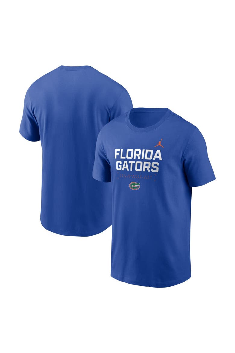 Men's Jordan Brand Royal Florida Gators 2025 Courtside Basketball Performance T-Shirt, Main, color, Royal