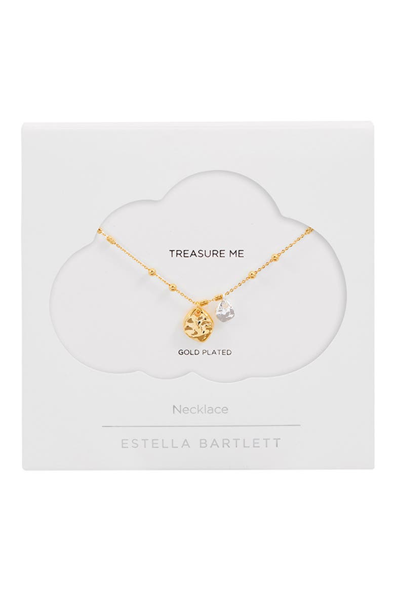 Beaded Chain & Molton Pebbles Necklace, Alternate, color, SILVER/ GOLD