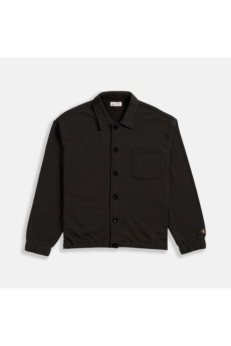 Foundry Jacket - Heavyweight Cotton Workshirt, Cropped Unisex, Main, color, black