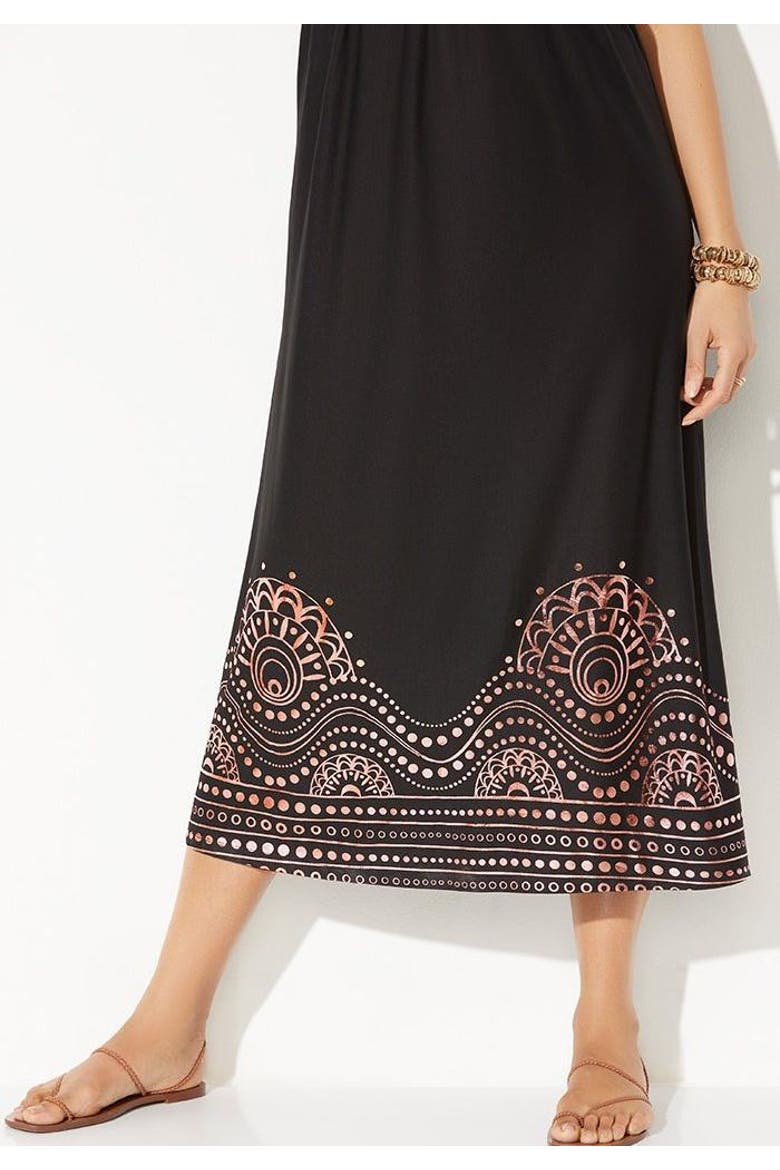 Kate V Neck Cover Up Maxi Dress, Alternate, color, Black
