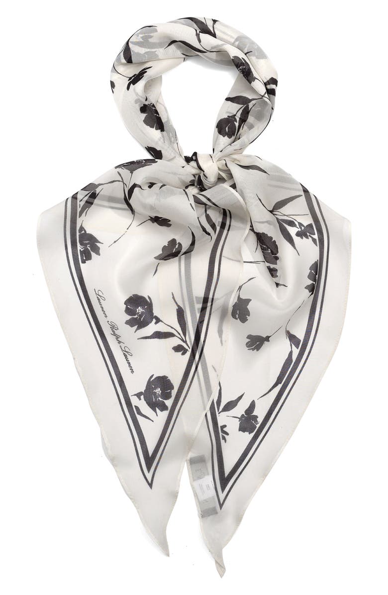 Lauren Ralph Lauren Shadow Floral Silk Diamond Scarf, Alternate, color,