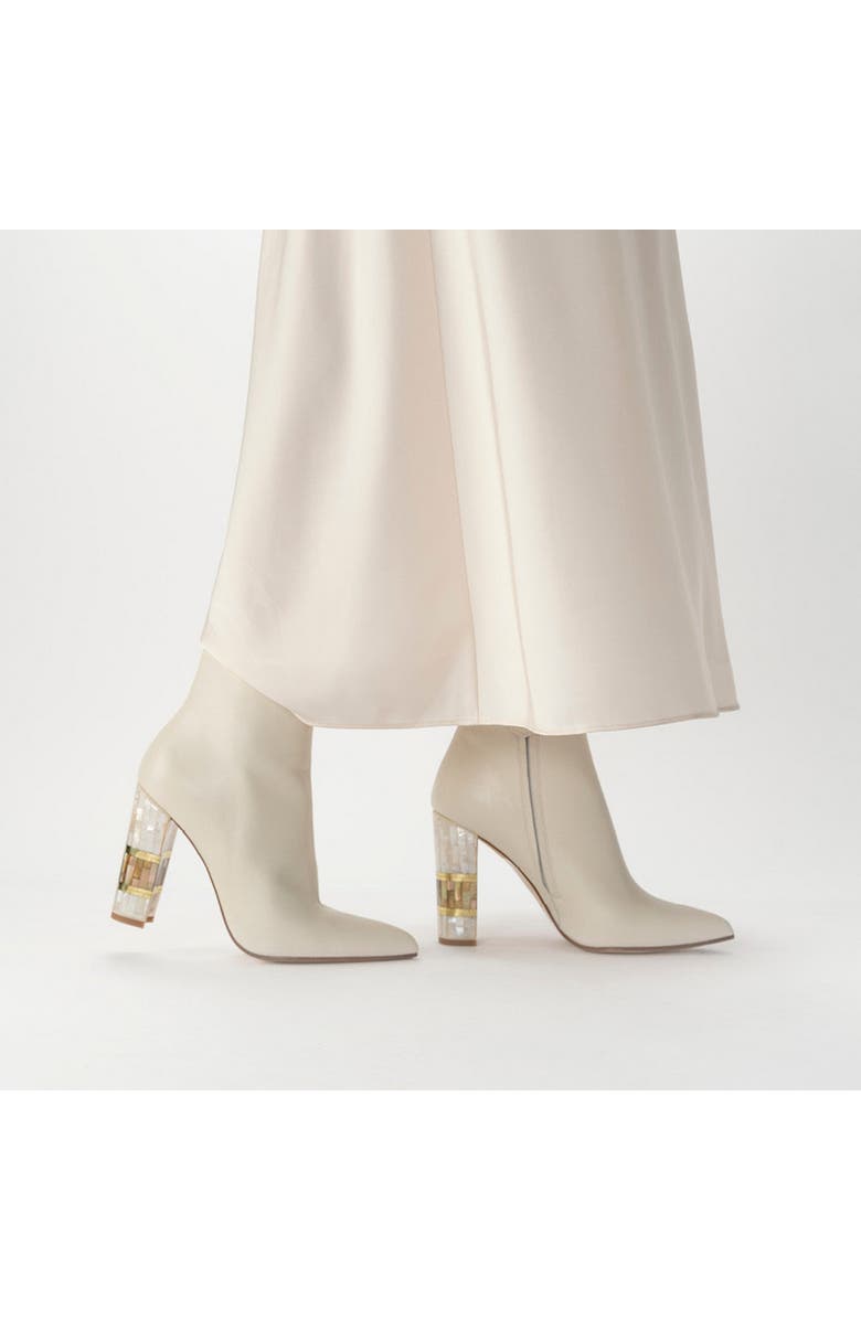 Freya Rose Jasmine White Pearl Heel Ankle Boot, Alternate, color, White