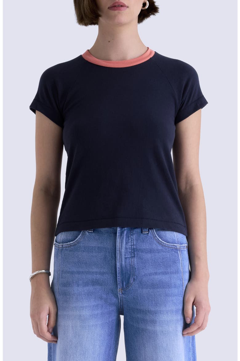 Ryn Ringer Cotton T-Shirt, Main, color, NAVY SHIP